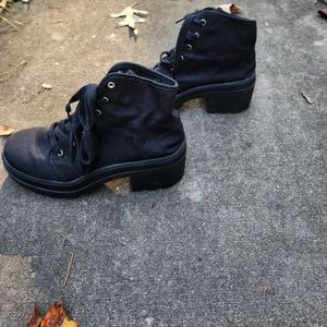 H&M divided womens size 7 blk combat boot style